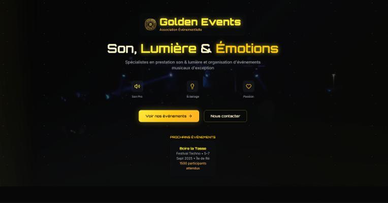 Golden Events - Landing page événementielle Ile de Ré